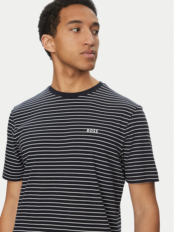 BOSS BOSS Tricou TalesStripe 50499334 Negru Relaxed Fit