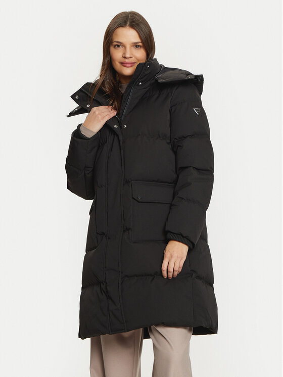 Guess Vatovaná bunda Belkisa W4BL0B WGJR2 Čierna Regular Fit
