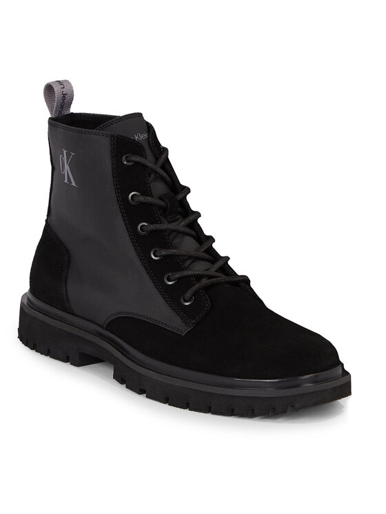Calvin Klein Jeans Calvin Klein Jeans Зимни обувки Eva Mid Laceup Lth Boot Hiking YM0YM00842 Черен