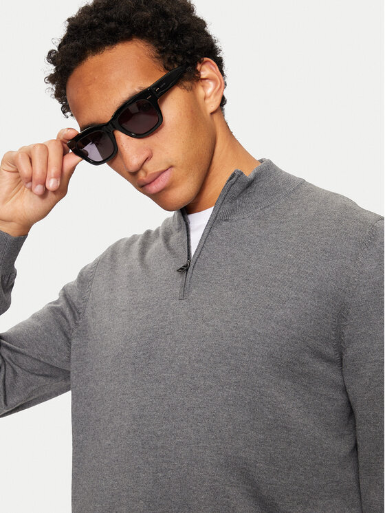 BOSS Boss Pulover Ebenji 50528300 Siva Regular Fit