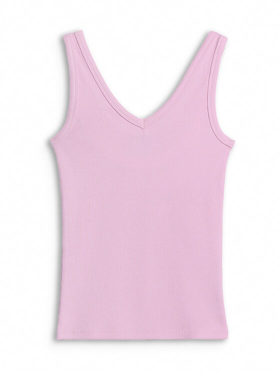 4F 4F Top ESSENTIAL Różowy jasny Slim Fit