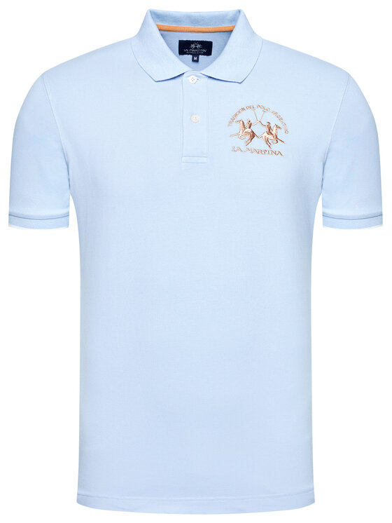 La Martina La Martina Polo majica CCMP01 PK001 Svetlo modra Regular Fit