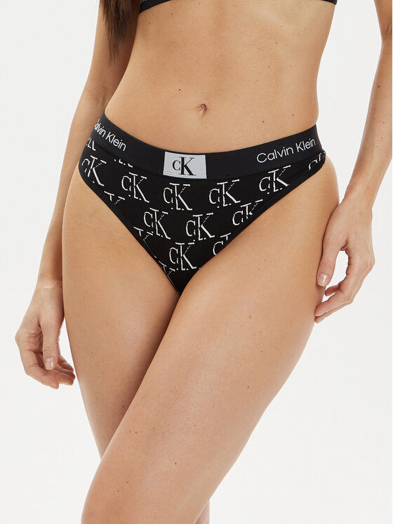 Női Tanga Calvin Klein Underwear, Méret: L, Fekete, 000QF7221E