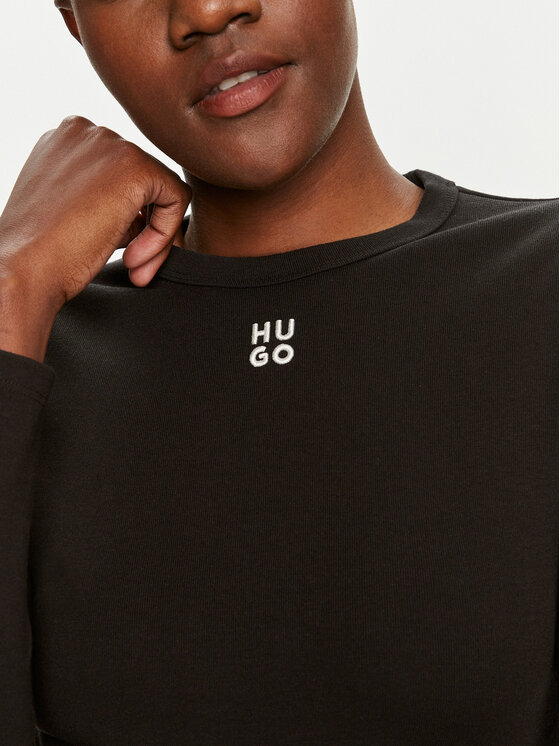 HUGO Hugo Bluse Dafilomena_3 50518378 Schwarz Slim Fit