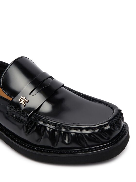 Tommy Hilfiger Tommy Hilfiger Loaferice Square Toe Abrasivato FW0FW08825 Crna