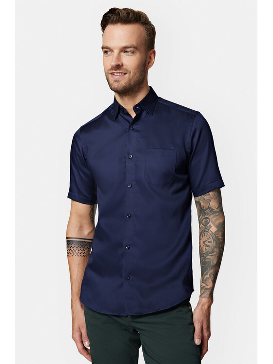 Lancerto Lancerto Koszula Meryl KO073123000047 Granatowy Slim Fit