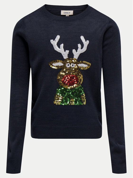Kids ONLY Kids ONLY Sweater Xmas 15331289 Sötétkék Relaxed Fit