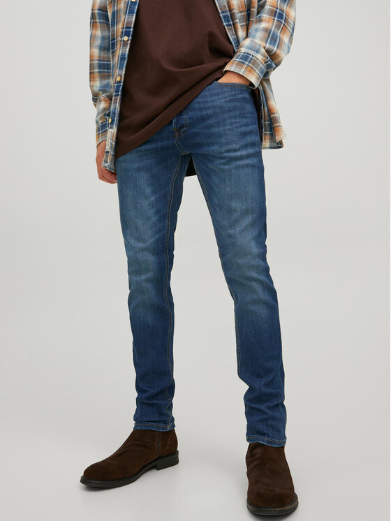 Jack&Jones Džinsi Glenn 12224987 Tumši zils Slim Fit