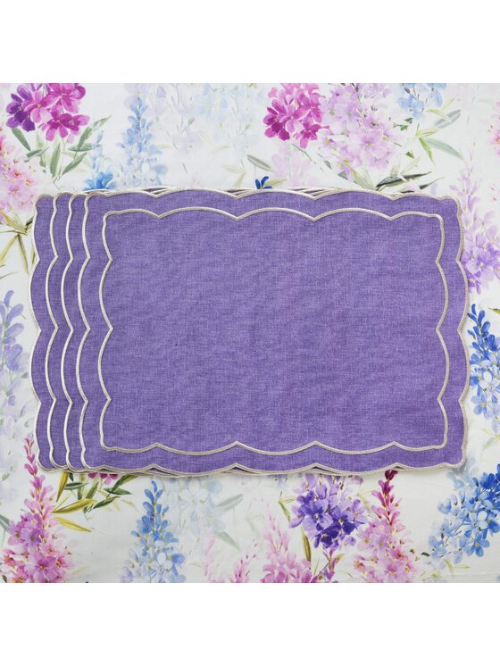 Roseberry Home Roseberry Home Podkładka na stół haftowana Purple Onde Fioletowy