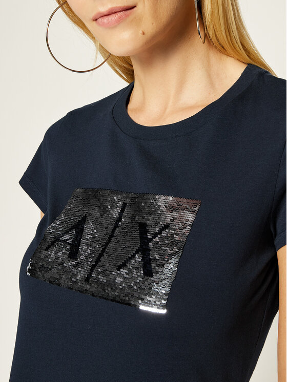 Armani Exchange Armani Exchange T-Shirt 8NYTDL YJ73Z 8534 Granatowy Slim Fit