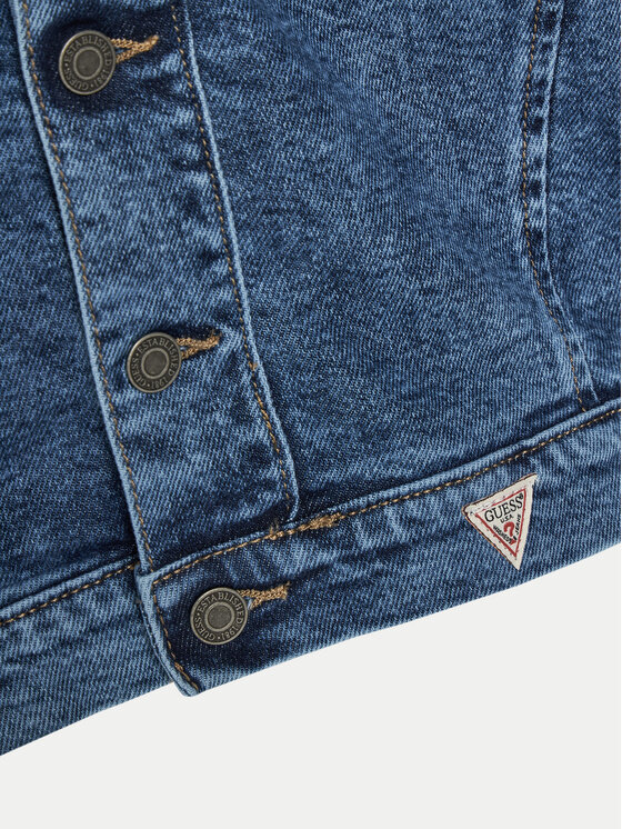 Guess Guess Džinsinė striukė N5GL00 D5NK0 Tamsiai mėlyna Regular Fit