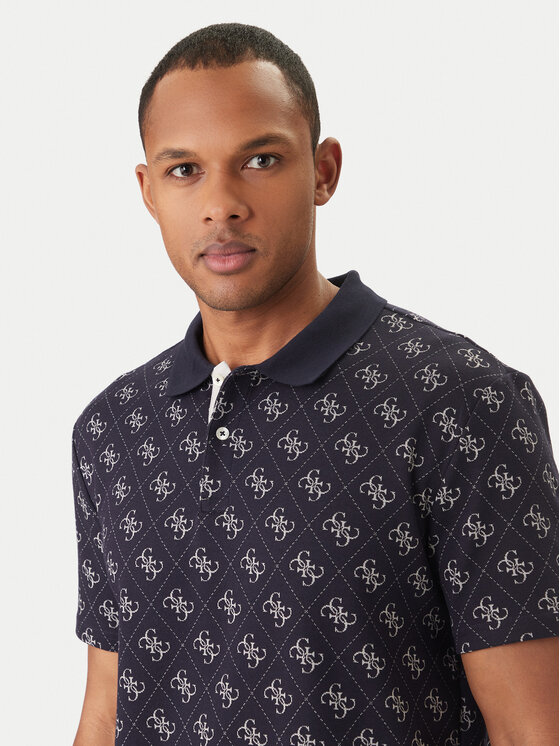 Guess Guess Polo M6GP04 K3073 Granatowy Regular Fit