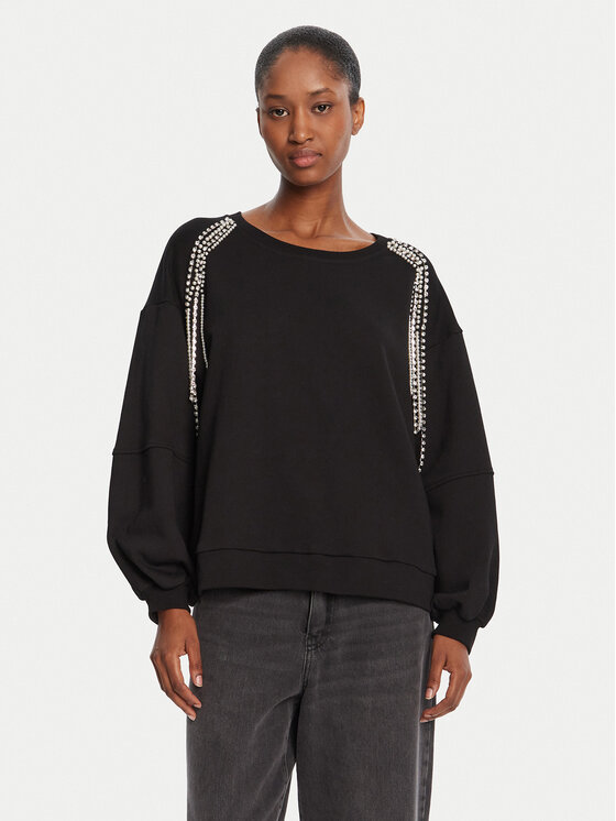 TWINSET TWINSET Μπλούζα 252LI2MCC Μαύρο Regular Fit