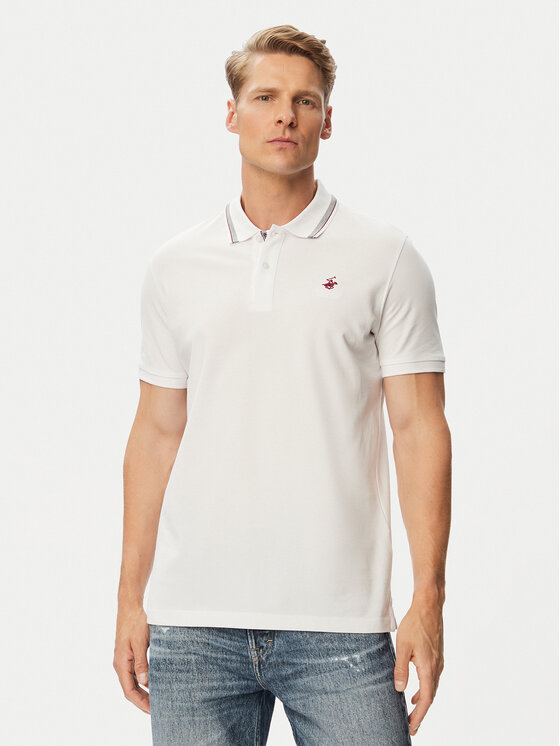 Beverly Hills Polo Club Tricou polo P-SS26M-P450111 Alb Regular Fit