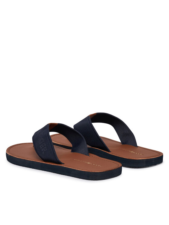 Tommy Hilfiger Tommy Hilfiger Šlepetės per pirštą Jacquard Logo FM0FM05808 Tamsiai mėlyna