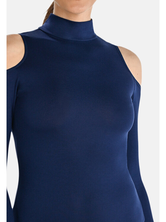 Teyli Teyli Body z wycięciami na ramionach Janett Niebieski Regular Fit