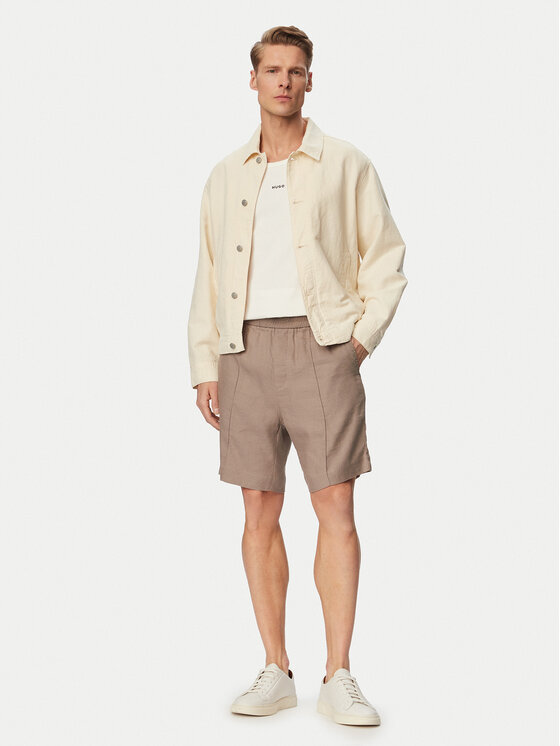 HUGO HUGO Riidest šortsid Cino 262FW 50562792 Helepruun Straight Fit