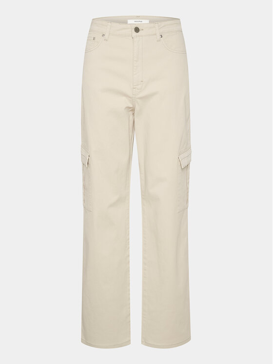 Gestuz Gestuz Kalhoty z materiálu 10908214 Béžová Regular Fit