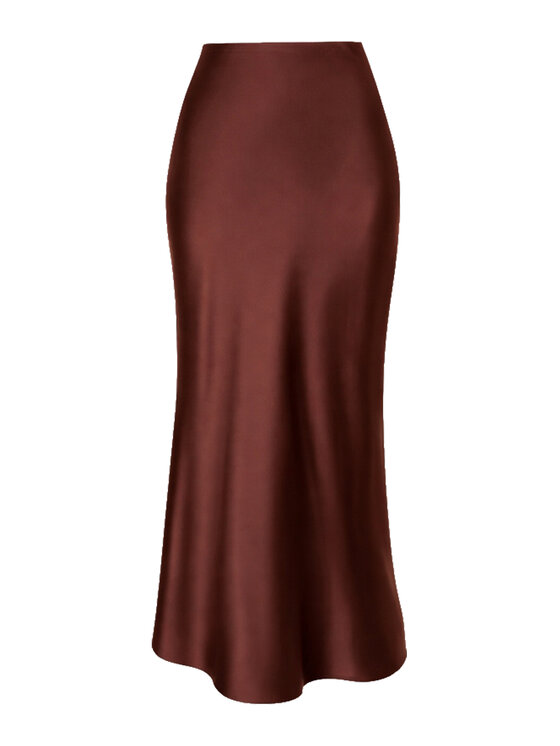 Cat&Cat Cat&Cat Spódnica maxi maxi - jedwabna Brązowy Regular Fit