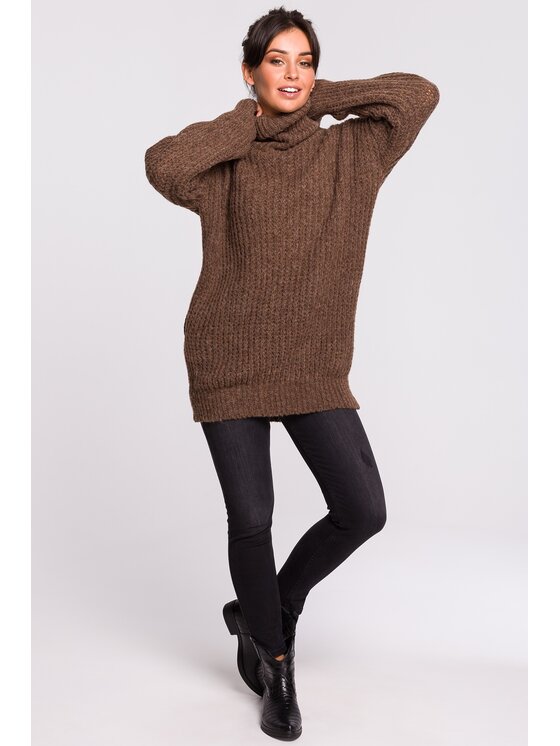 BeWear BeWear Sveter BK030 Hnedá Baggy Fit