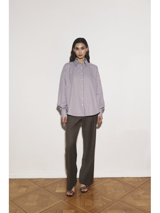 Entelier Entelier Koszula oversize Classic Brązowy Oversize