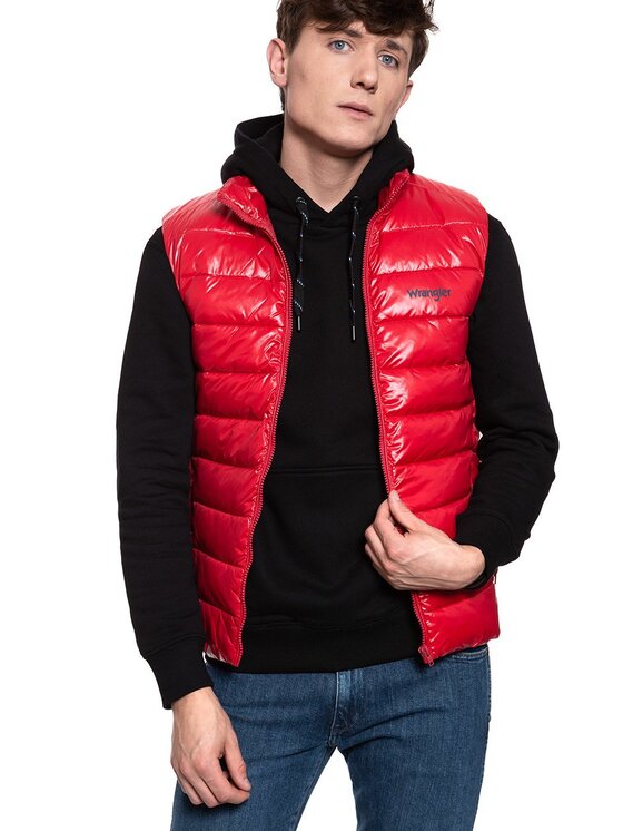 Wrangler Wrangler Smanicato PUFFER VEST Rosso Regular Fit