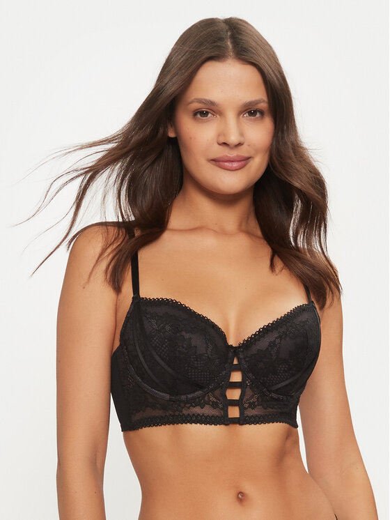 Hunkemöller Biustonosz z fiszbiną Vera 206280 Czarny