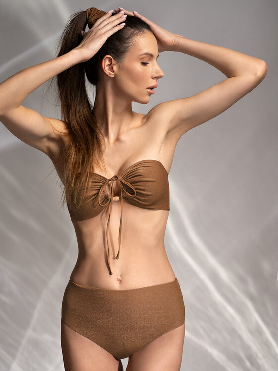 Miss Lou Miss Lou Bikini pezzo sopra G-LG1-BR Marrone