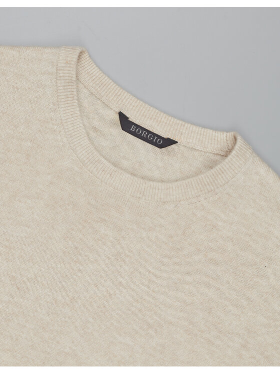 Borgio Borgio Sweter caravaggio Beżowy Slim Fit