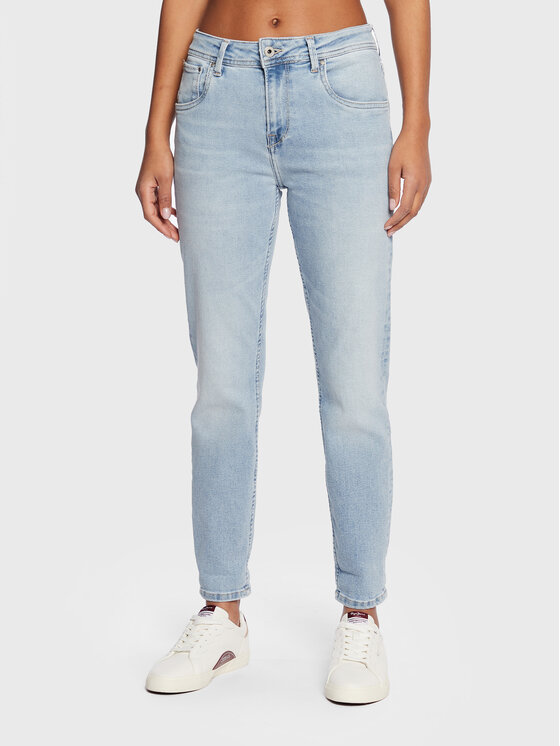 Pepe Jeans Jeans hlače Violet PL204176 Modra Mom Fit