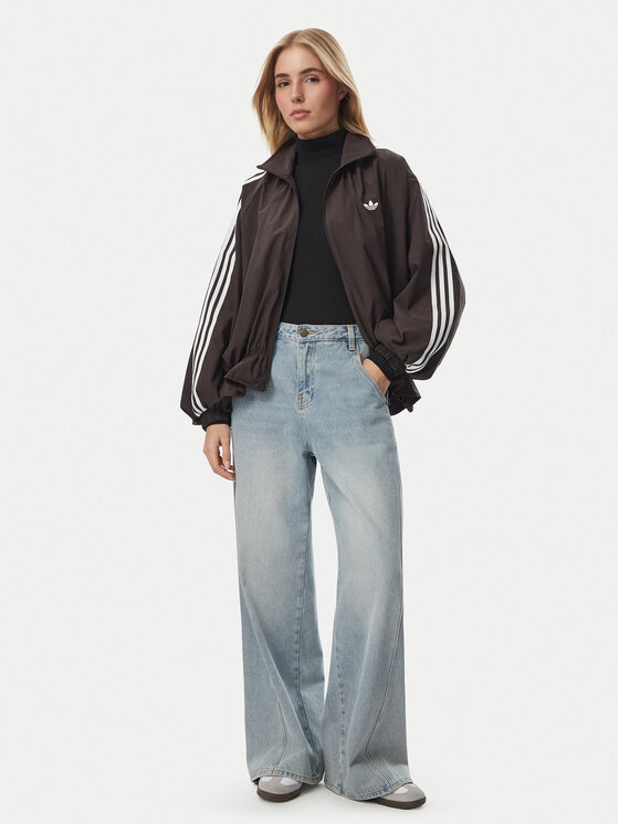 adidas adidas Bluza LG3960 Brązowy ciemny Oversize