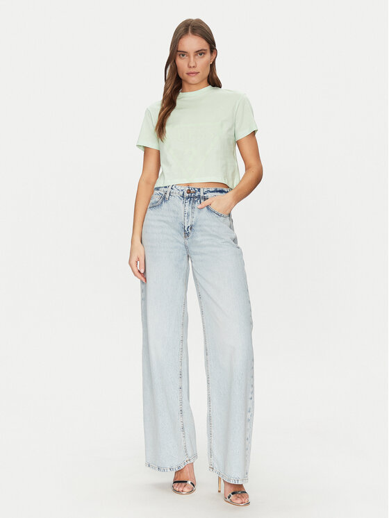 Guess Guess Tricou V2YI06 K8HM0 Verde Regular Fit