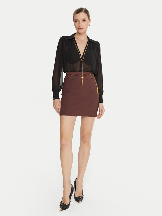 Elisabetta Franchi Elisabetta Franchi Мини пола GO-148-57E2-V380 Кафяв Slim Fit