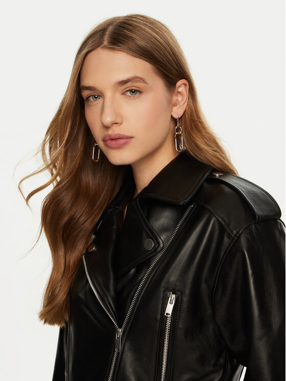 ACCESS FASHION ACCESS FASHION Bőrkabát 44-9301 Fekete Regular Fit