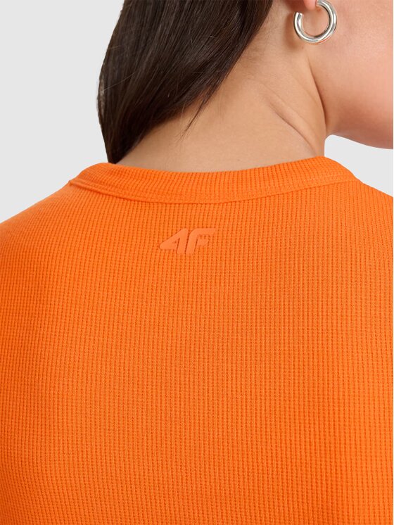 4F 4F T-shirt 4FRSS25TTSHF2749-70S Arancione Slim Fit