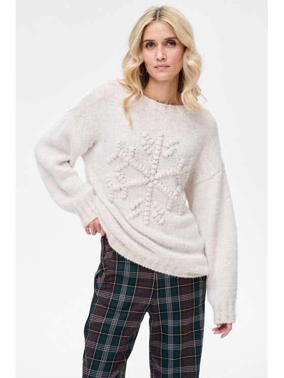 blue shadow blue shadow Sweter Per Écru Regular Fit