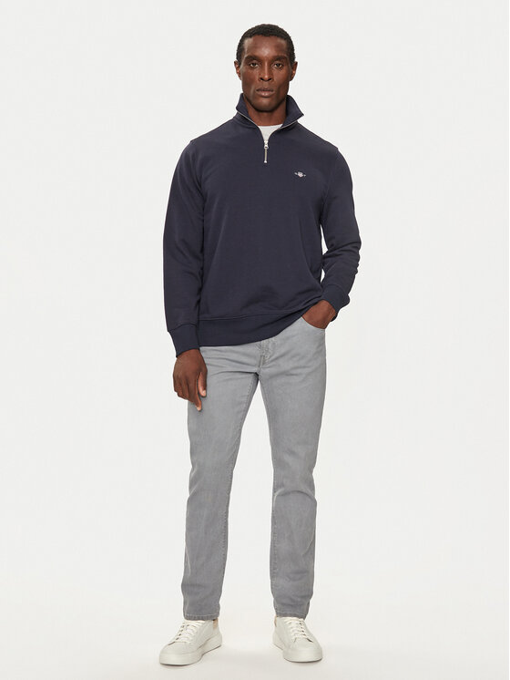 Gant Gant Džemperis Reg Shield Half Zip Sweat 2008005 Tamsiai mėlyna Regular Fit