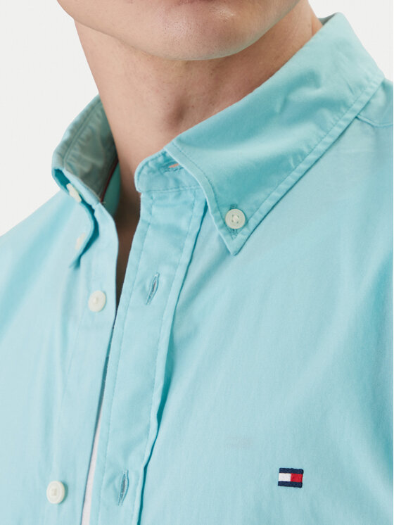 Tommy Hilfiger Tommy Hilfiger Camicia MW0MW42630 Turchese Regular Fit