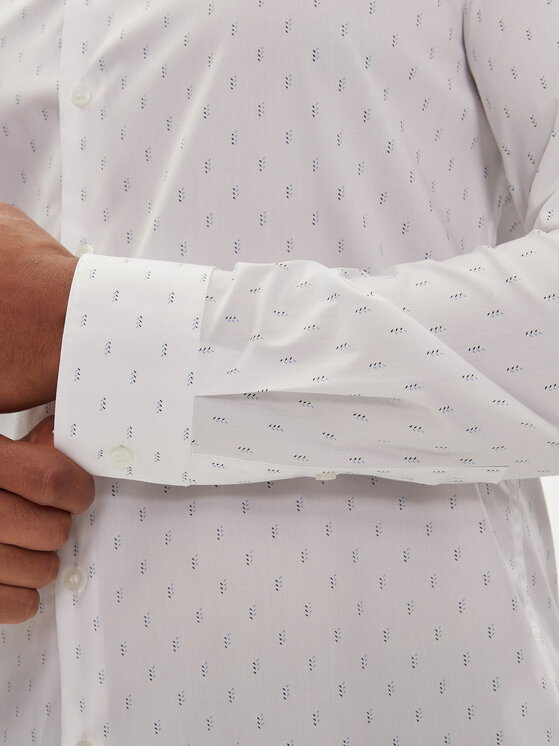 Calvin Klein Calvin Klein Hemd Leaf Print K10K112593 Weiß Slim Fit