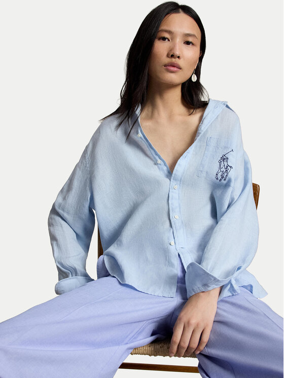 Polo Ralph Lauren Polo Ralph Lauren Πουκάμισο 211A12786002 Ανοιχτό μπλε Oversize
