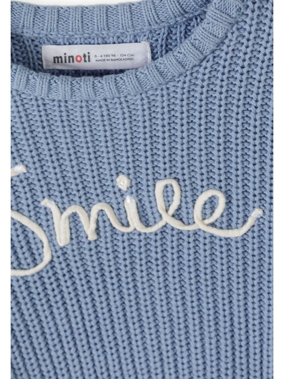 minoti minoti Sweter 32KNIT102 Niebieski jasny Regular Fit