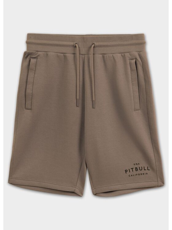 Szorty materiałowe PITBULL, Rozmiar 3XL, Brązowe, Szorty dresowe męskie SAMPSON XL