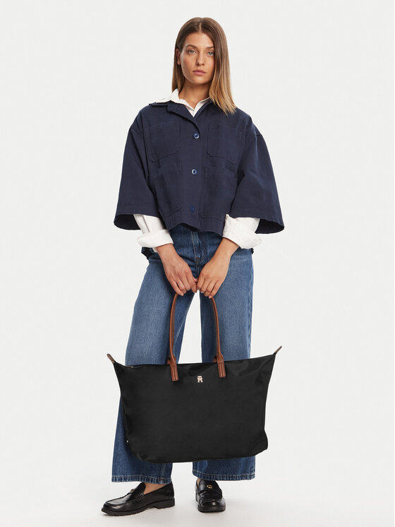 Tommy Hilfiger Tommy Hilfiger Ročna torba Popette Maxi Tote AW0AW17996 Črna