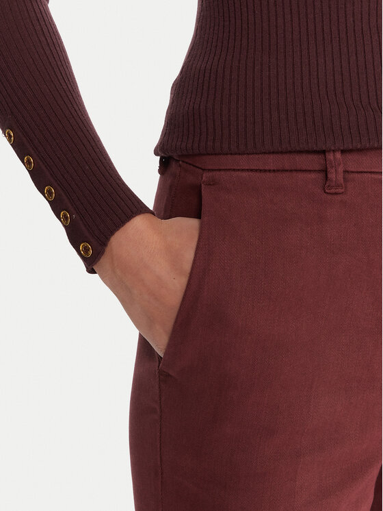 Marella Marella Chino nohavice Rovo 2523136055 Bordová Slim Fit