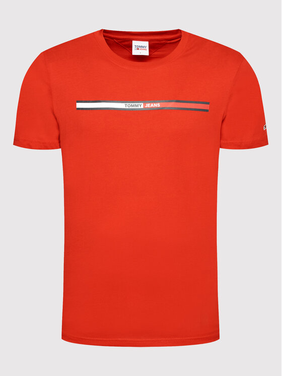Tommy Jeans Tommy Jeans Tricou Essential Flag DM0DM13509 Roșu Regular Fit