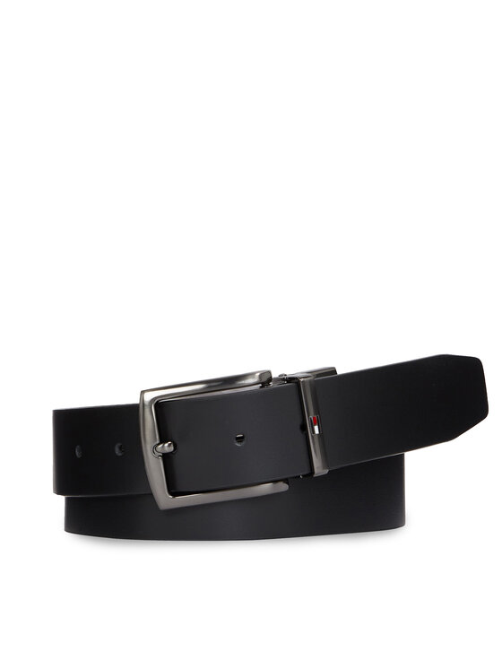 Tommy Hilfiger Moški Pas Denton Reversible Leather Belt AM0AM11224 Črna