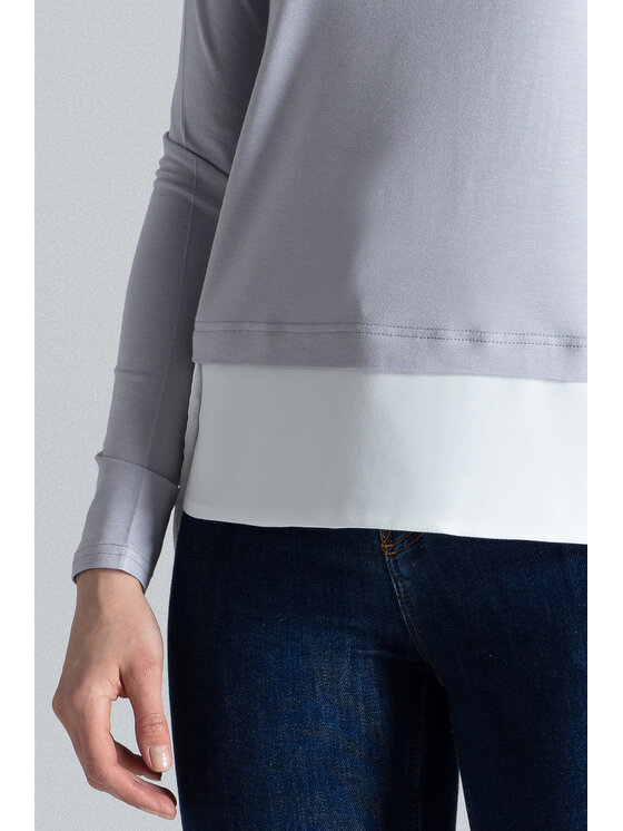 FIGL FIGL Blúzka M374 Sivá Regular Fit
