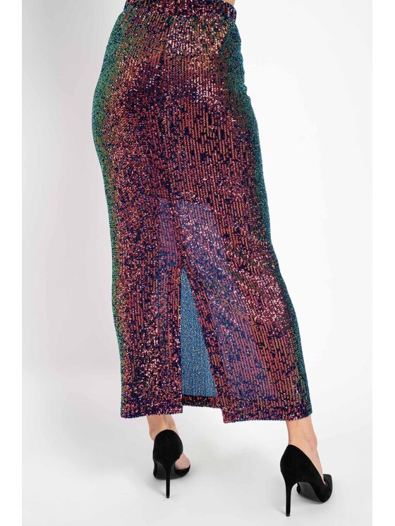 CLICK CLICK Spódnica maxi 70-818 Kolorowy Casual Fit