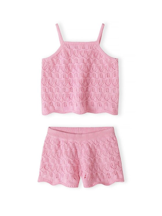 minoti minoti Komplet top i spodenki 30SET101 Różowy Regular Fit
