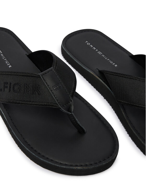 Tommy Hilfiger Tommy Hilfiger Čības uz pirksta Jacquard Logo FM0FM05808 Melns